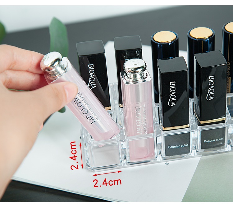 Muisungshop COD 🆗 ชั้นวางเครื่องสําอาง ชั้นวางลิปสติก COSMETIC ORGANIZER กล่องใส่ลิปสติก 12 ช่อง โดย muisungshop