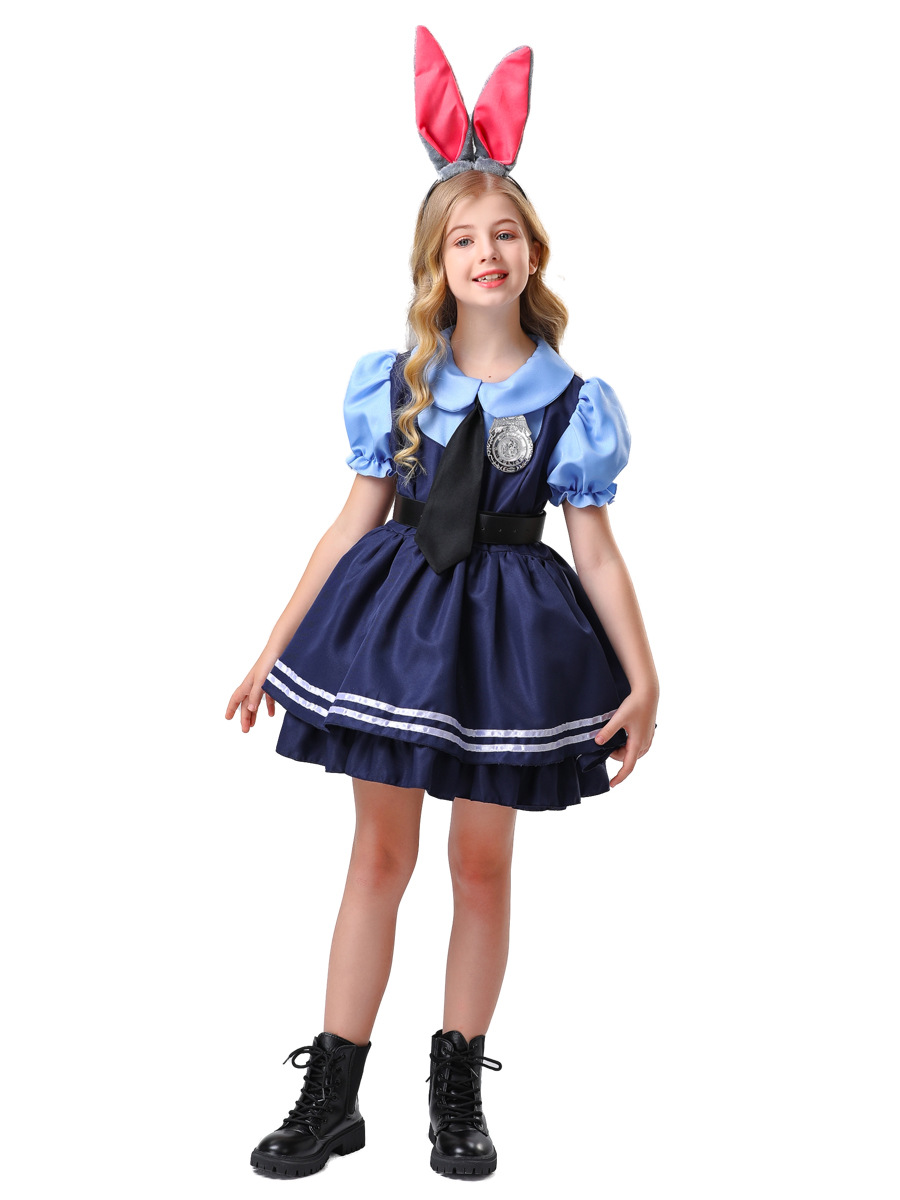 7C356 ชุดเด็กหญิง ชุดตำรวจ ชุดกระต่าย ชุดจูดี้ ฮอปส์ Children Judy Hopps Zootopia Costumes