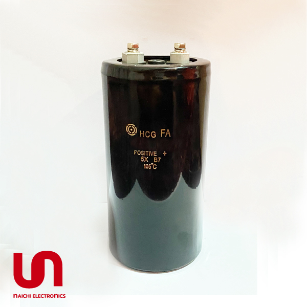 คาปาซิเตอร์ 5600uF 400Vdc แบบหัวน็อต ขนาด 77x130mm Hitachi