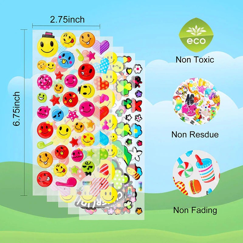 MUISUNGSHOP สติ๊กเกอร์ 3D สติ๊กเกอร์นูน คละลาย สติกเกอร์ตัวนูน สติกเกอร์ลายเจ้าหญิง ลายการ์ตูน