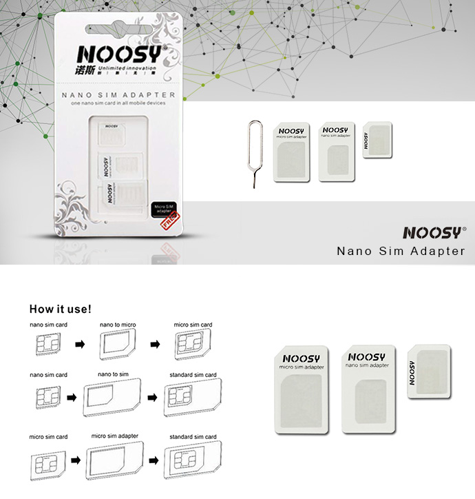 MUISUNGSHOP Nano Sim Adapter ชุดแปลงนาโนซิมการ์ด + เข็มจิ้มถาดซิม ถาดซิม นาโนซิม ซิมการ์ด แปลงซิม