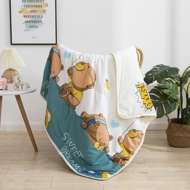 MUISUNGSHOP ผ้าห่มเด็ก ผ้ารองนอน ลายการ์ตูน ผ้าห่มฝ้ายญี่ปุ่น ขนาด 110x150 ซม KID blanket