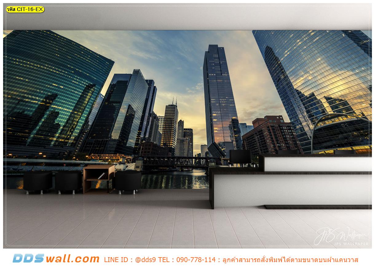 ปริ้น ภาพศิลปะ ผ้าCanvasเต็มผนัง ภาพแสงสีของเมือง ทำให้ห้องทำงาน มีเสน่ห์จากแสงสีที่สวยงาม