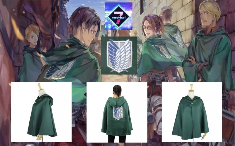 7C176 ผ้าคลุมกองกำลังสำรวจ ผ่าพิภพไททัน - Cloak of Survey Corps Attack on Titan Costumes