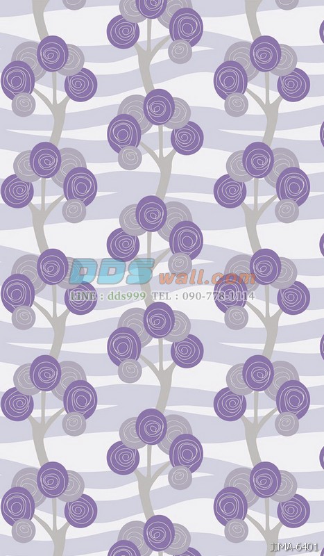 JSHR15-62 ลายต้นไม้ สไตล์โมเดิร์น สีม่วง