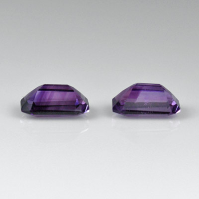 **ขายแล้ว**อเมทิสต์ (Amethyst) น้ำหนักรวม 0.90 กะรัต สีม่วงเข้ม มาเป็นคู่