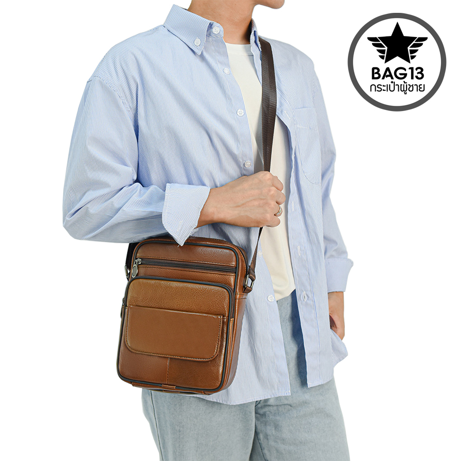 กระเป๋าสะพายข้างผู้ชาย หนังแท้ CODE:B086