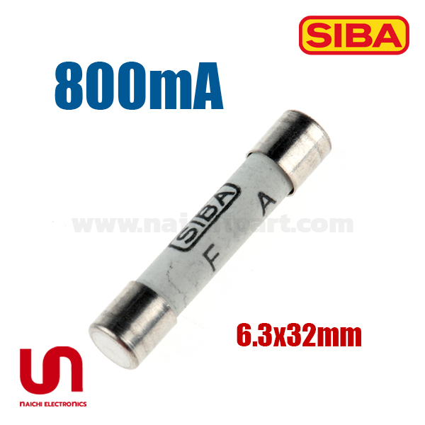 SIBA , 800mA 600V , 6.3 x 32mm , Fast Fuse