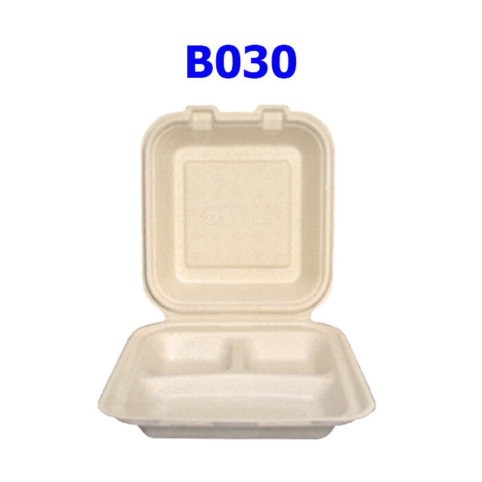 GRACZ SIMPLE รุ่น B030 กล่องอาหาร 3 ช่อง ขนาด 7 นิ้ว / 450 มล. (แพค 50 ใบ )