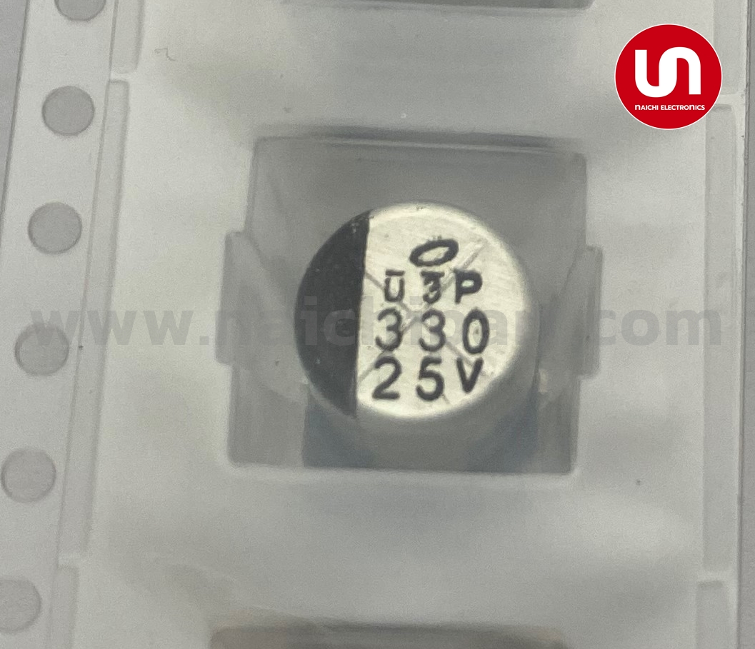 คาปาซิเตอร์ 330uF 25V 105°C Size 8x10mm ระยะห่างขา 3.1mm Nichicon