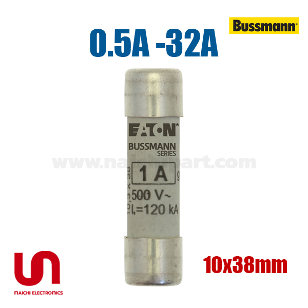 (โปรดสอบถามราคา) BUSSMANN , 0.5A - 32A , 500V , 10x38mm