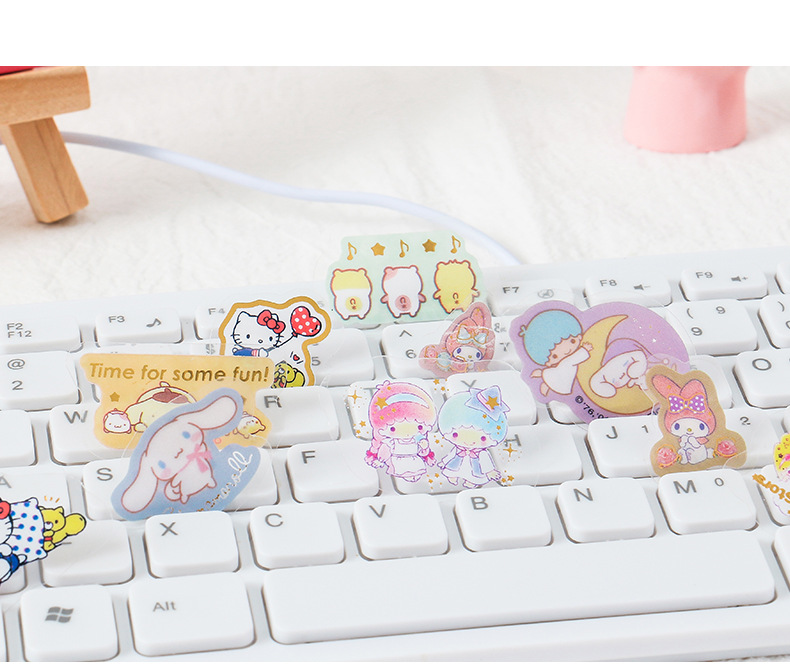 MUISUNGSHOP Stickers Sanrio Characters DIY Diary Journal Decorative Cuteสติกเกอร์ PVC ลายการ์ตูนสัตว์น่ารัก สำหรับตกแต่งไดอารี่