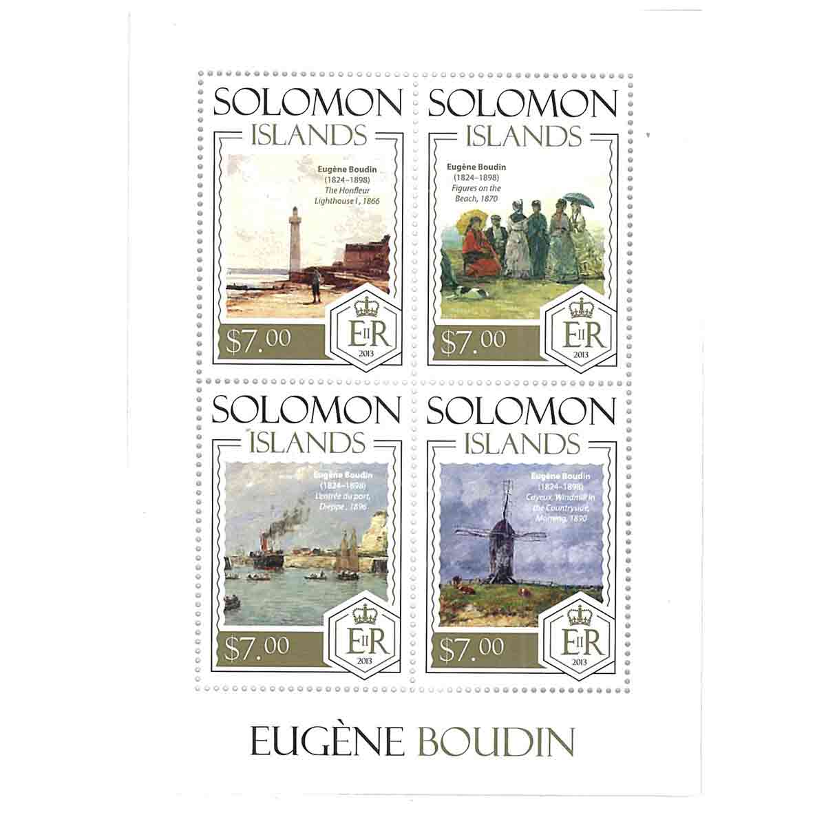 Solomon Islands Stamp, 2013 Eug?ne Boudin, Art, Painting