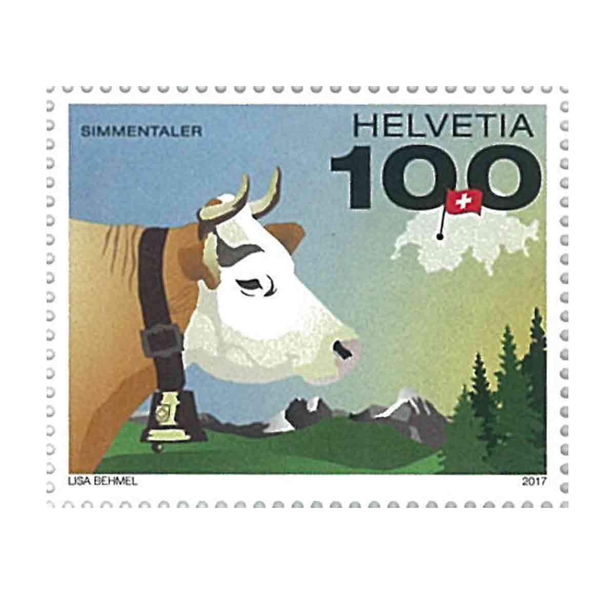 Switzerland Stamp, 2017 Swiss Cow
