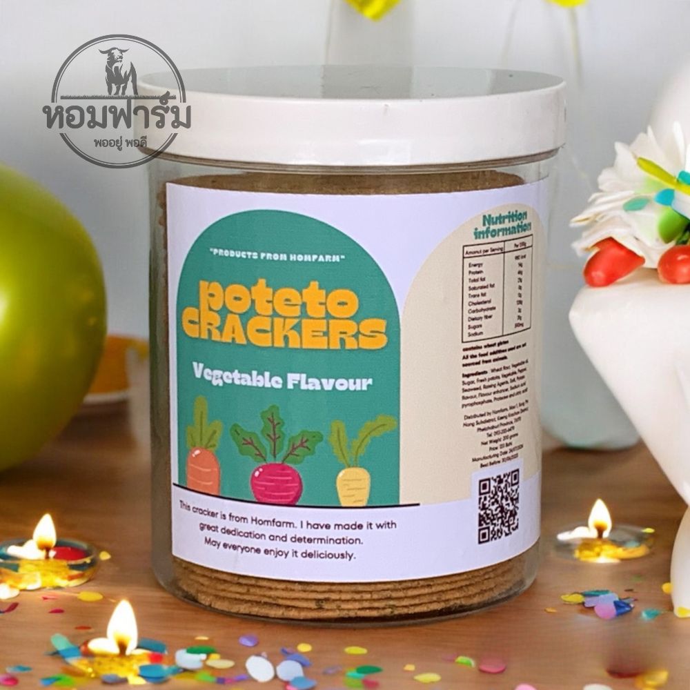 🌟 มันฝรั่งกรอบ แผ่นบาง รสผัก Potato crackers หอมฟาร์ม! 🌟