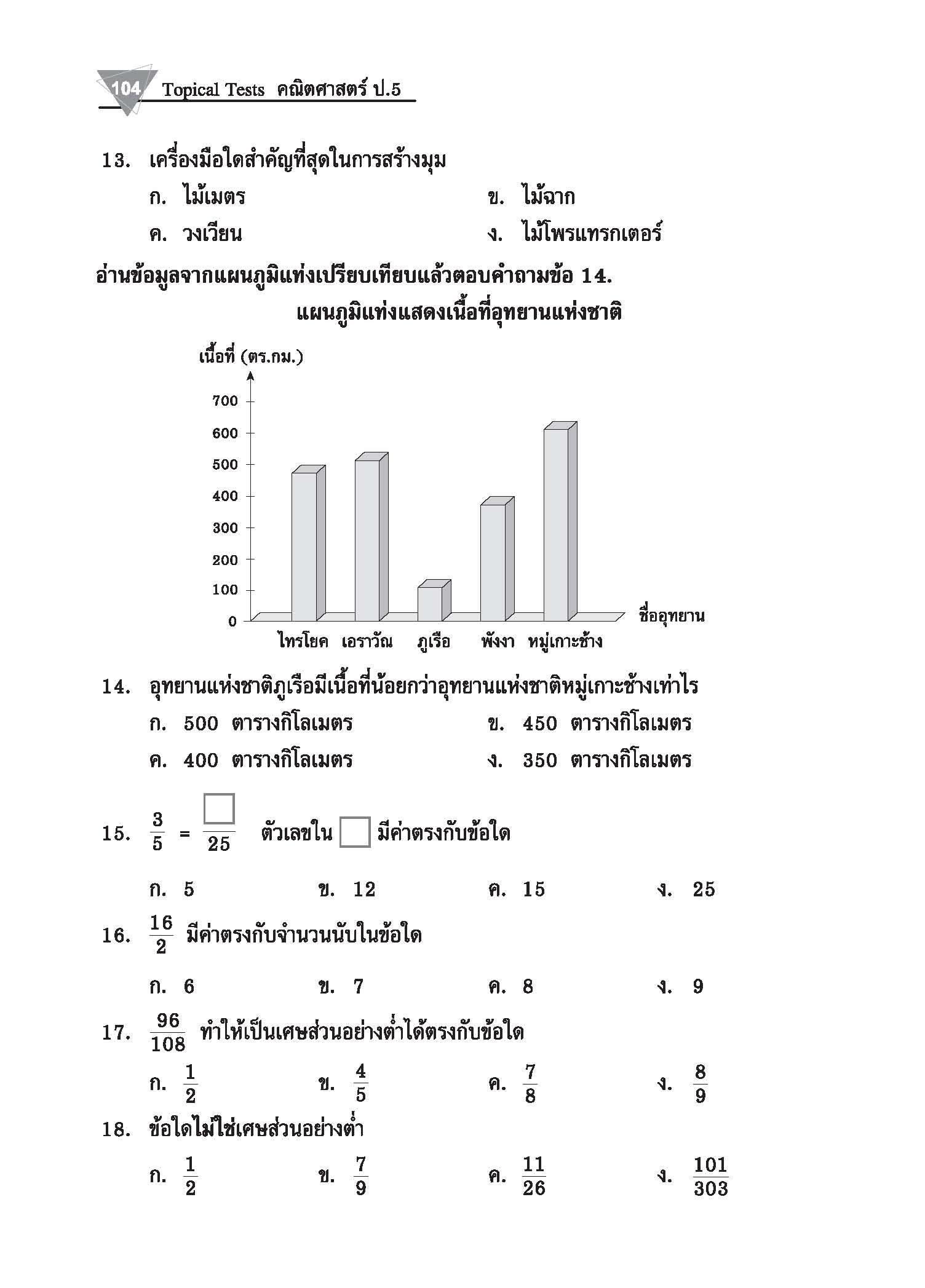 Topical Tests คณิตศาสตร์ 5