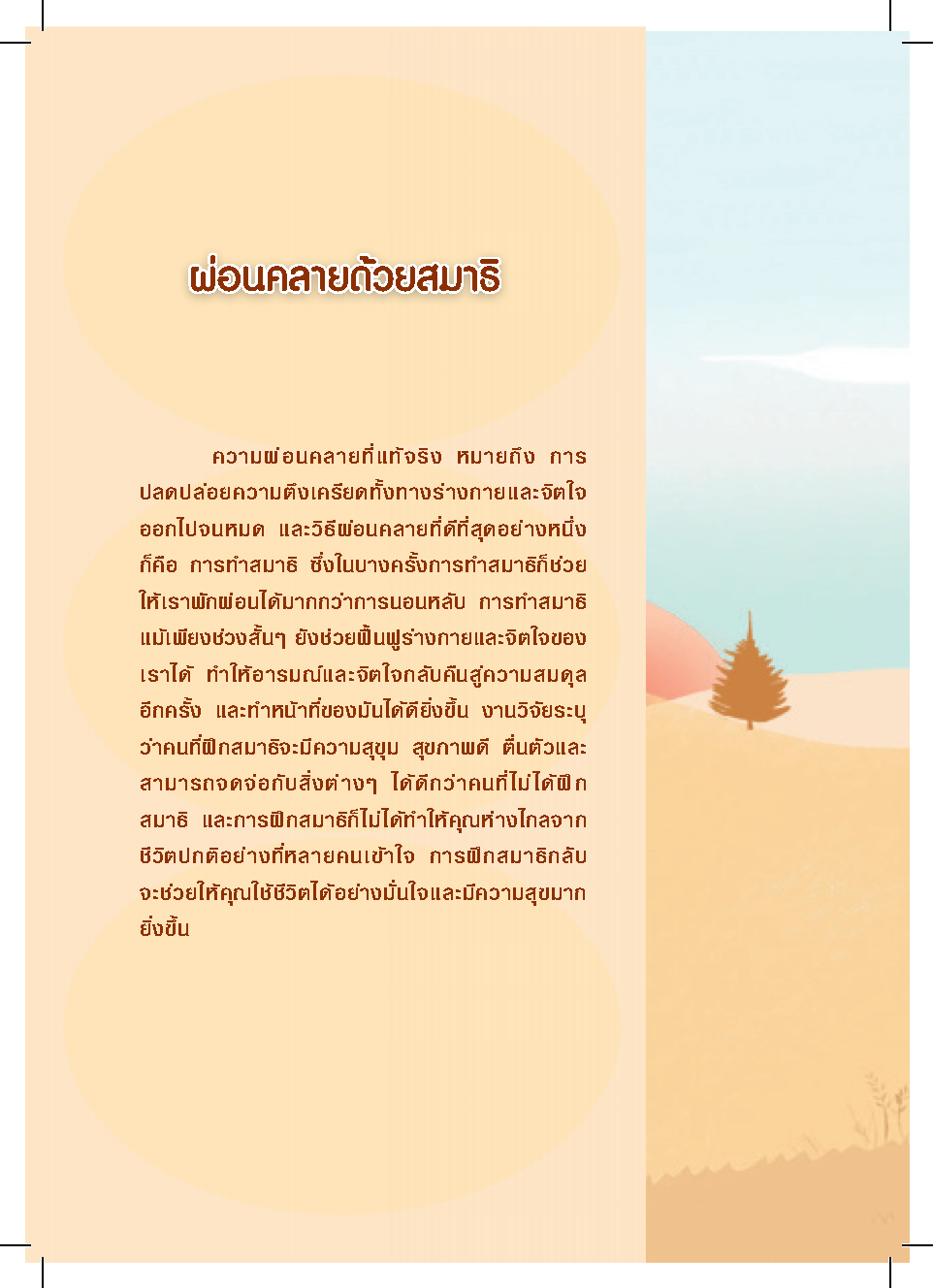 สมาธิ เพิ่มพลังความจำบำบัดโรคและลดเครียด