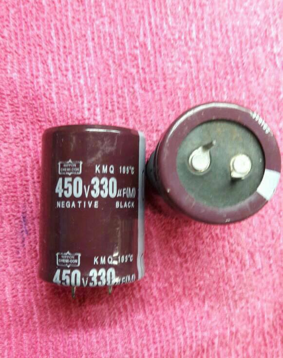 330UF450VDC105cเส้นผ่านศูนย์กลางอ้วน30สูง40มมยี้ห้อNIPON JAPANราคา(30x40mm)