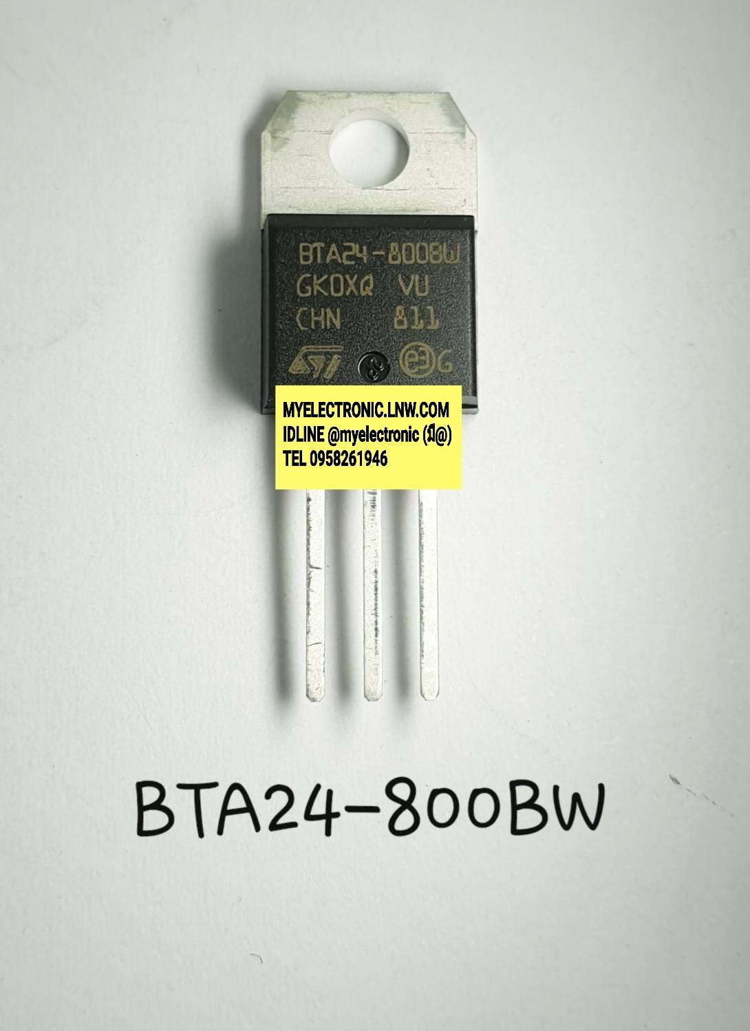ขาย BTA24-800BWG(24A800V)TRIAC ตัวถังTO-220ยี่ห้อSTราคาตัวละ บาท