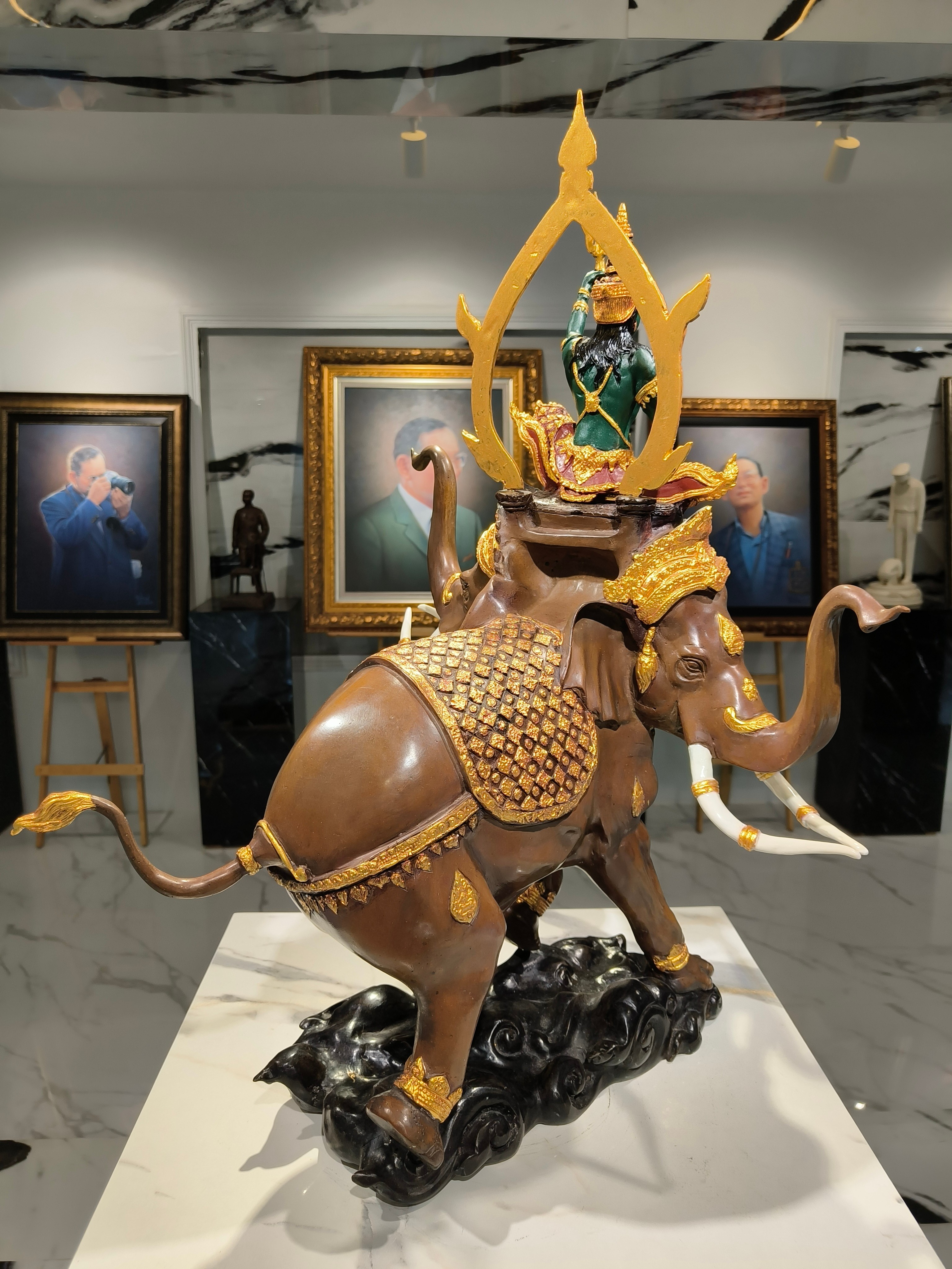 รูปหล่อ พระอินทร์ทรงช้างเอราวัณ สูง 27 นิ้ว