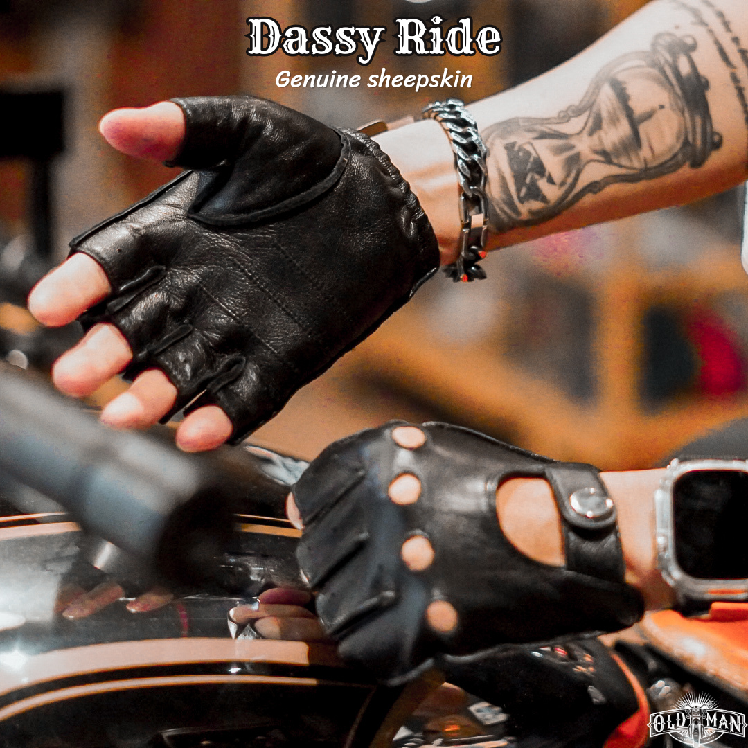 ถุงมือหนังแพะ Dassy Ride ดำ (กรุณาสอบถามไซส์ก่อนสั่งซื้อ)