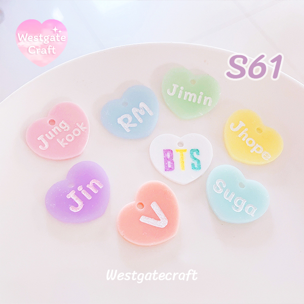 แม่พิมพ์ซิลิโคน S61 Bts heart name mold