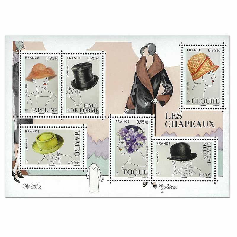 France Stamp, 2018 Les Chapeaux S/S
