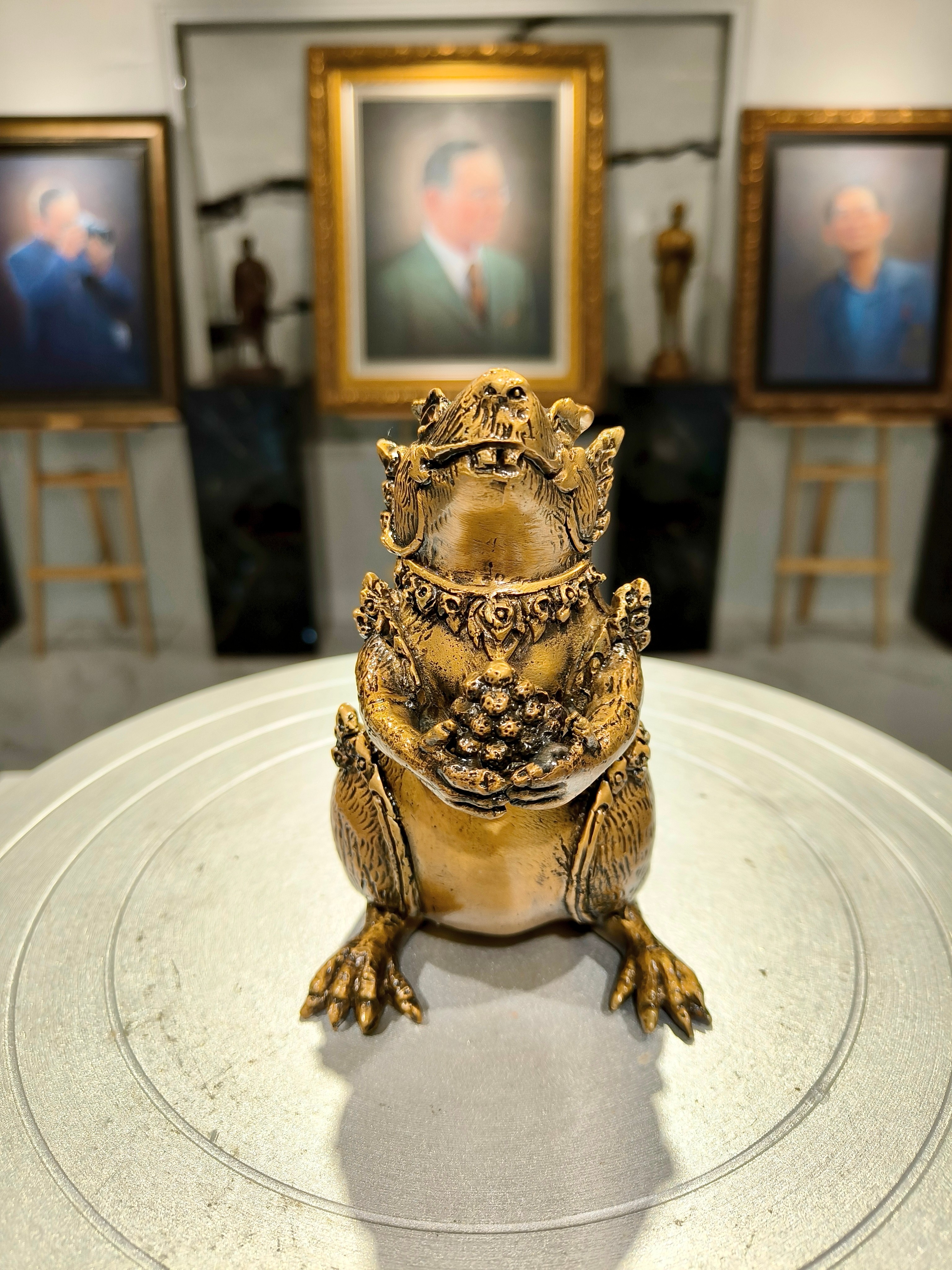 รูปหล่อ หนูมุสิกะถือขนม หนูพระพิฆเนศ หน้าตัก 3 นิ้ว เนื้อสัมฤทธิ์