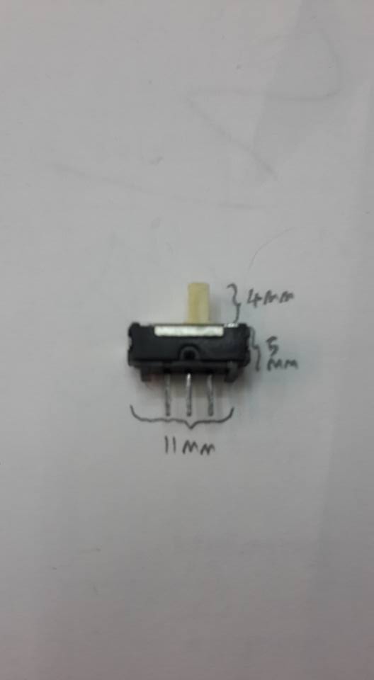 สวิทช์เลื่อน3ขา2จังหวะลงปริ้นกว้าง11mmสูง5mm11x5mm