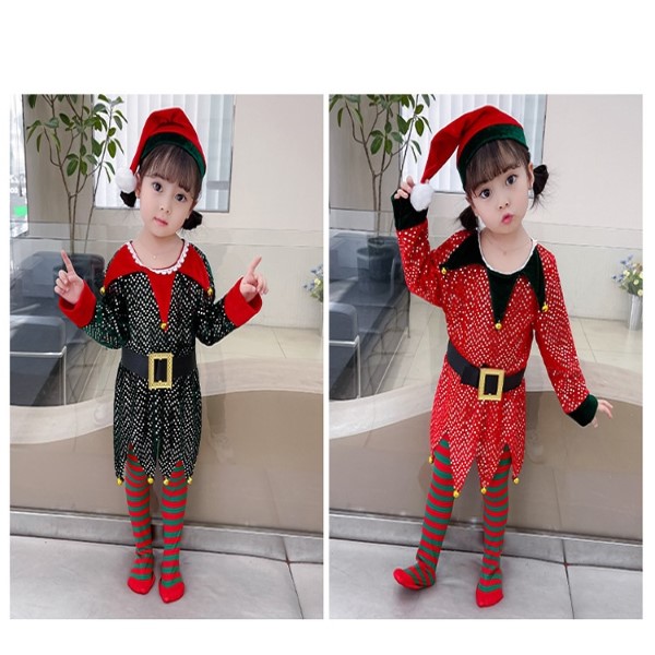 7C298 ชุดเด็ก ชุดซานตาครอส ชุดแซนตี้ ชุดคริสต์มาส กระพรวนวิ้ง Children Santy Santa claus Christmas Costumes