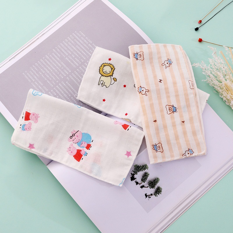 MUISUNGSHOP ผ้าซับน้ำลาย ผ้าเช็ดหน้าเด็ก ทรงสี่เหลียม ผ้าสาลู2ชั้น