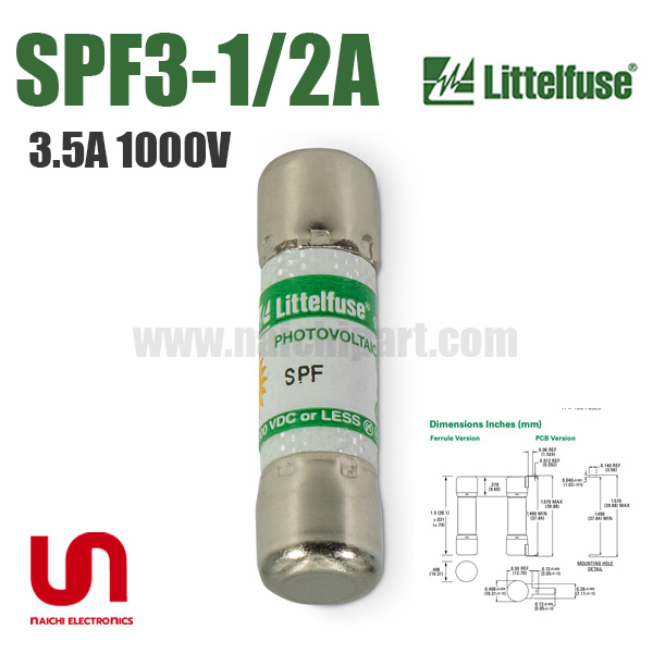 SPF 3-1/2A , 3.5A 1000Vdc , Littelfuse