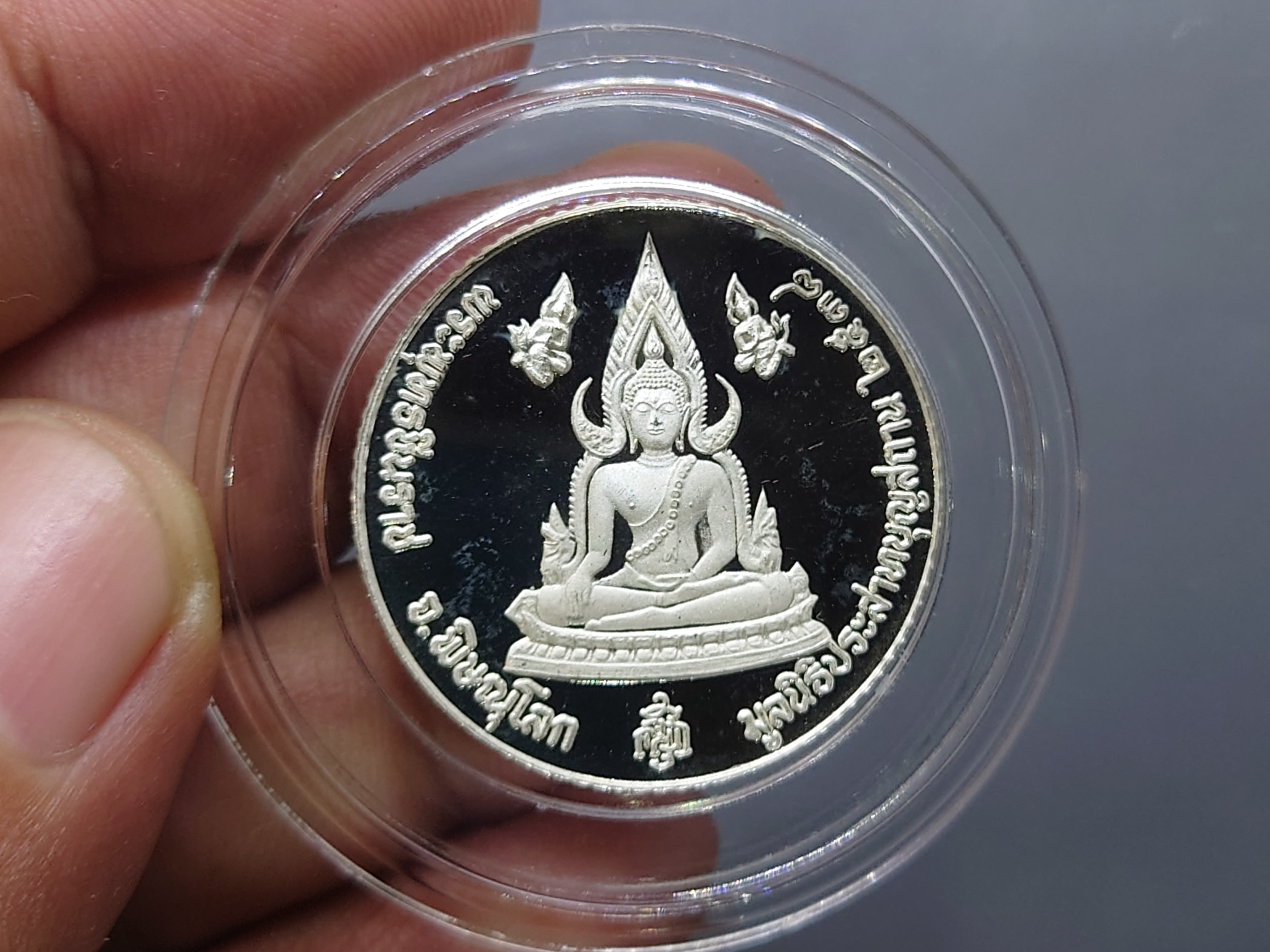 ไต้ฮงโจวซือ หลังพระพุทธชินราช เนื้อเงินขัดเงา พิธีไทย-จีน มูลนิธิประสาทบุญสถาน จ.พิษณุโลก จัดสร้าง ปี2538