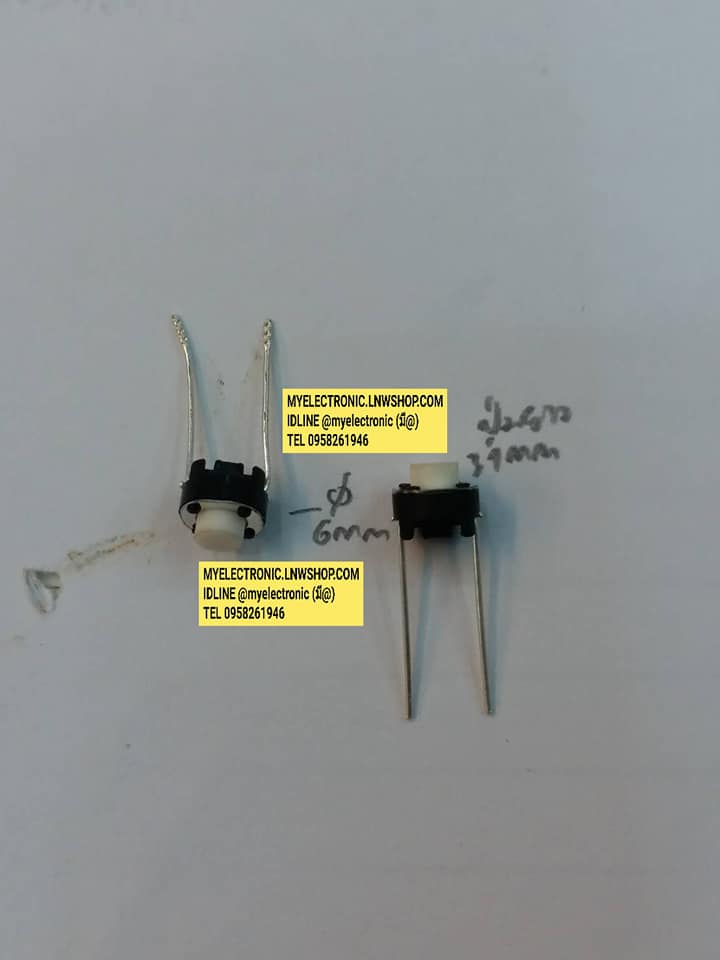 TACT SWICTHตัวกลม2ขาปุ่มกดยาว3มม.ตัวอ้วน6MM.