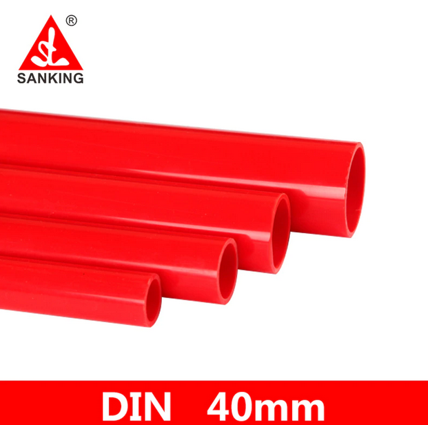ท่อยูพีวีซี สีแดง (40มิล) Sanking ยาว1เมตร