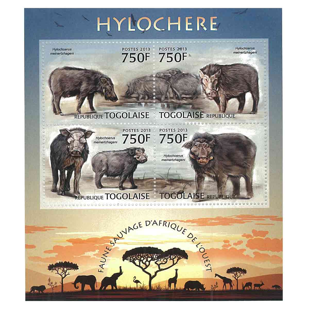 Togo Stamp, 2013 Giant Forest Hog, Wildlife, Animals