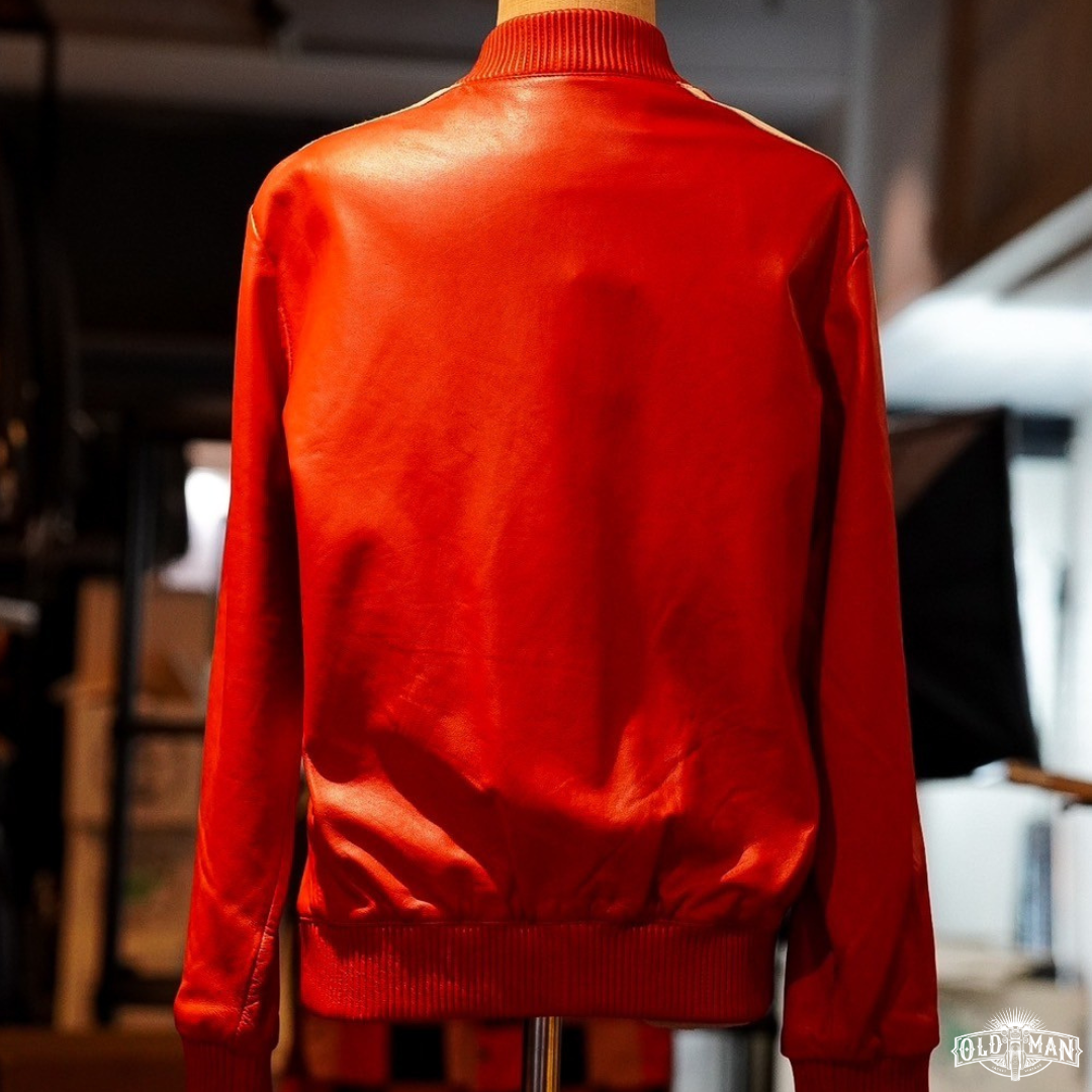 เสื้อหนังแท้ Street boy สีแดง (กรุณาสอบถามไซส์ก่อนสั่งซื้อ)