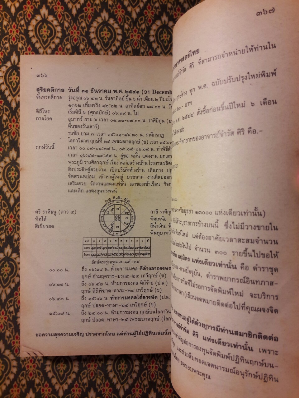 ปฏิทินฤกษ์บน - ฤกษ์ล่าง พ.ศ.2543