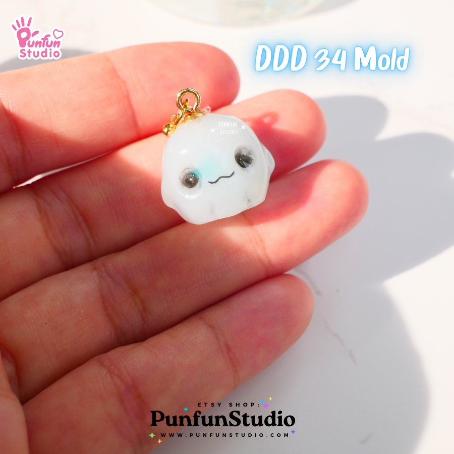 แม่พิมพ์ 3 มิติ ขนาดเล็ก DDD 34 ผีน้อย / Boo Ghost Mold / Halloween Mold / Clear UV Resin Mold / แม่พิมพ์ 3มิติ