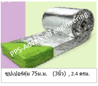 ฉนวนกันความร้อน ตราช้าง ซุปเปอร์คุ้ม 75ม.ม. (3นิ้ว)