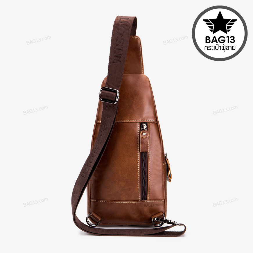 กระเป๋าคาดอกผู้ชาย หนังแท้100% พกพาสะดวก ใส่สมุด ใส่ iPad และของใช้ส่วนตัวได้ CODE:B038