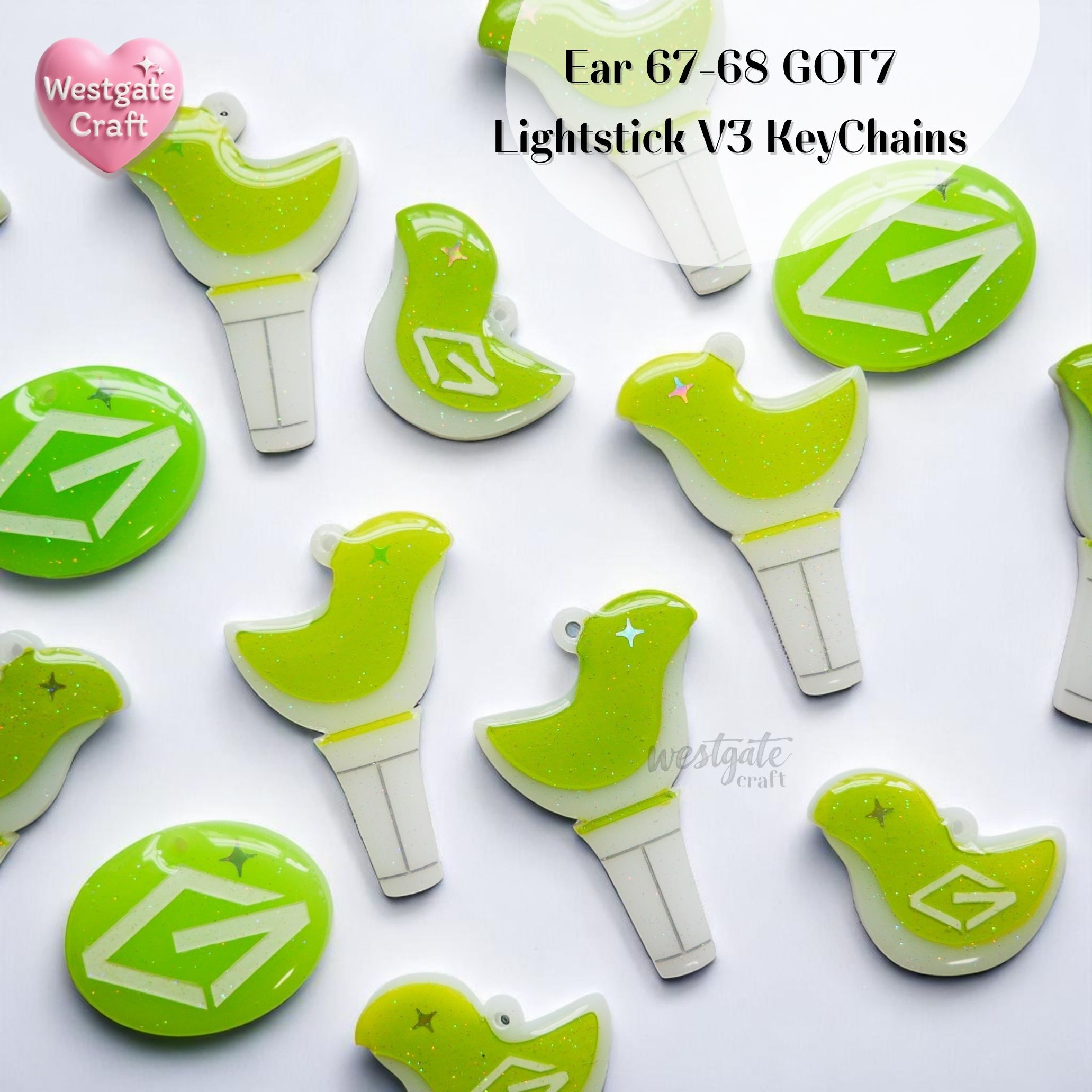 พวงกุญแจ Kpop Ear 67-38 Lightstick V3 / พวงกุญแจเรซิ่น Got / Handmade