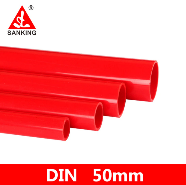 ท่อยูพีวีซี สีแดง (50มิล) Sanking ยาว1เมตร