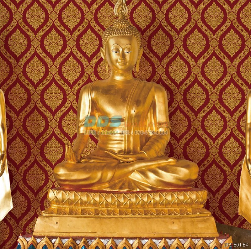 JLIE12-07 วอลเปเปอร์ติดผนัง ลายพุ่มข้าวบิณฑ์ สีแดง