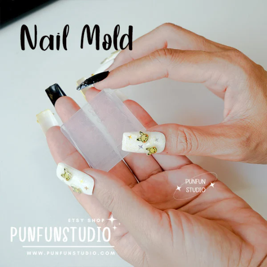 NA 10 / Nail Decoration Mold / Clear Mold for UV Resin / Thickness 0.3 - 0.5 mm / Silicone Mold