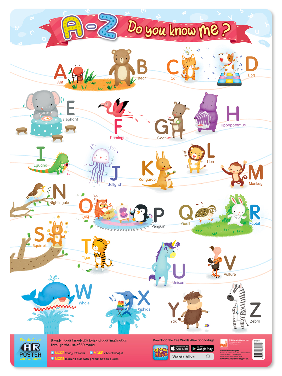 Words Alive AR 4D Poster - A-Z Do you know me?