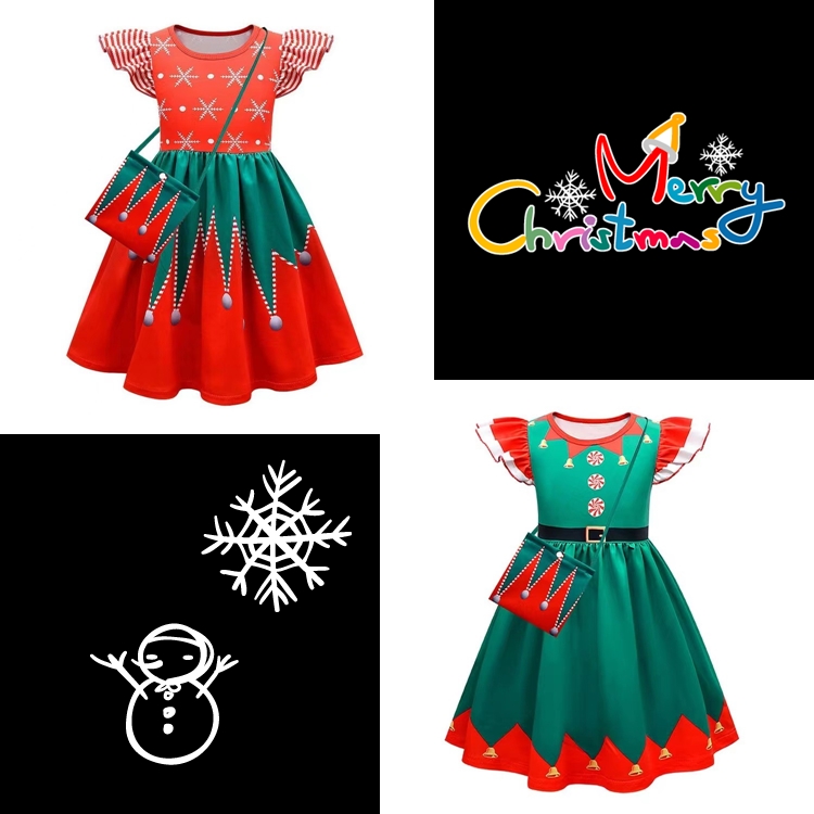 7C342 ชุดเด็ก ชุดซานตาครอส ชุดแซนตี้ ชุดคริสต์มาส เดรสแขนกุด Children Santy Santa claus Christmas Costumes