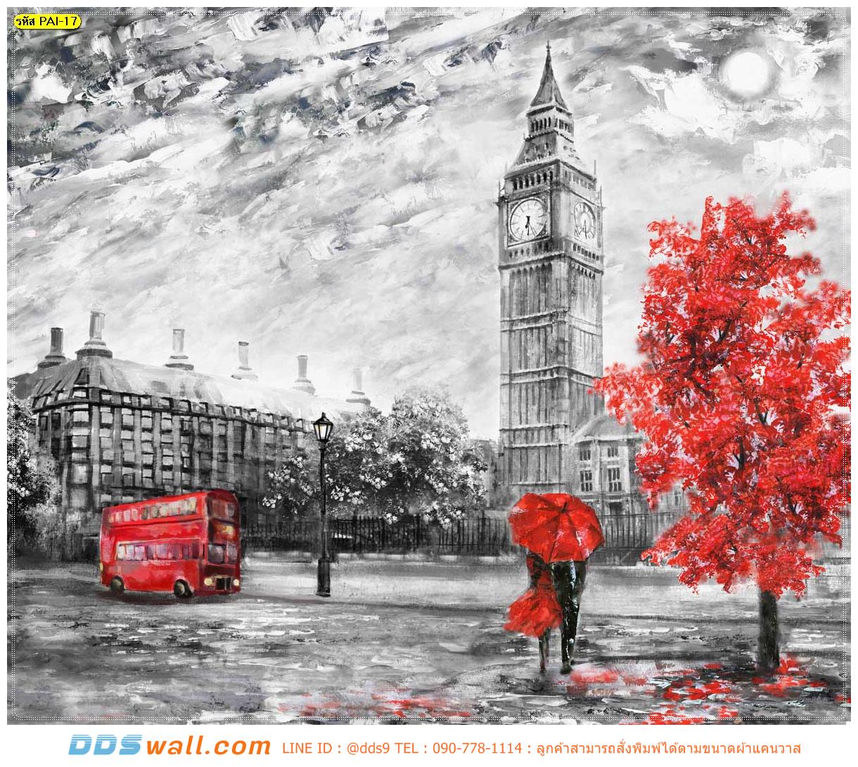 วอลเปเปอร์พิมพ์ลายภาพวาดหอนาฬิกาบิกเบน แต่งบ้านสร้างสรรค์บรรยากาศเสมือนจริงที่สุด
