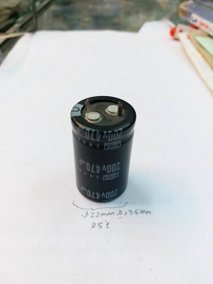 C470UF200V85cคาปาซิสเตอร์อิเล็กโทรไลท์สีดำELECTRONICSยี่ห้อRUBYCONขนาด22มมสูง35มม(22x35MM)ราคาตัวล่ะ