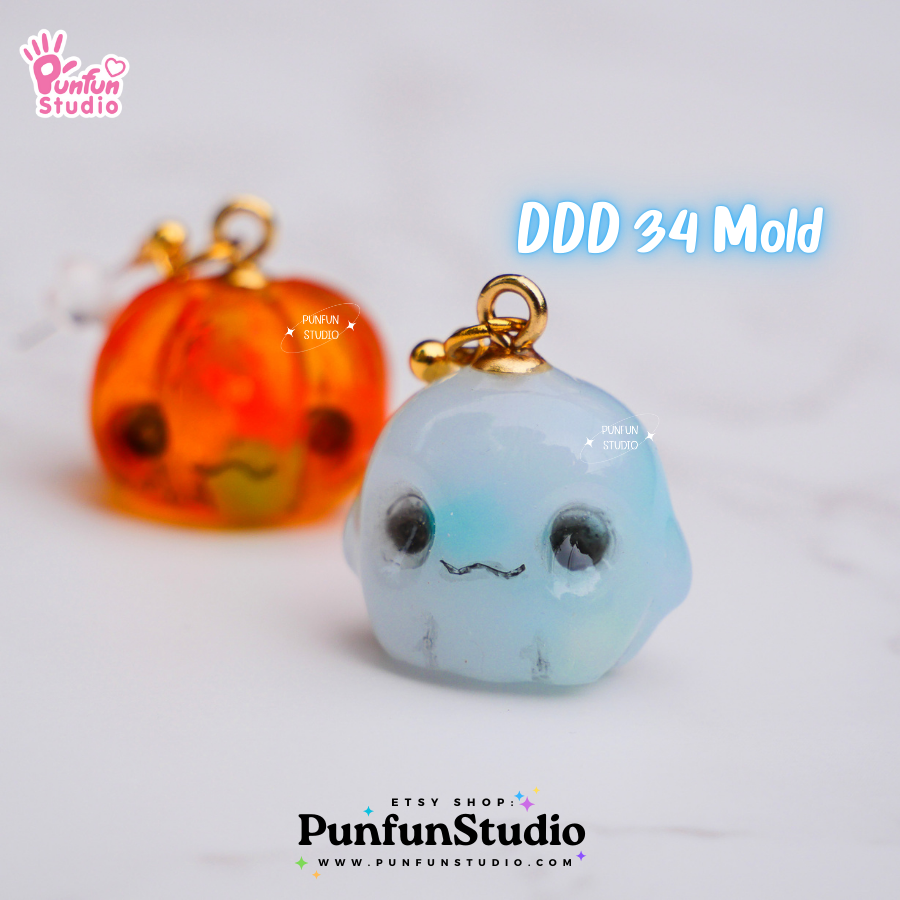แม่พิมพ์ 3 มิติ ขนาดเล็ก DDD 34 ผีน้อย / Boo Ghost Mold / Halloween Mold / Clear UV Resin Mold / แม่พิมพ์ 3มิติ